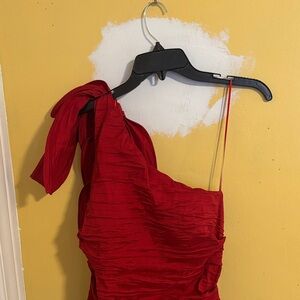 Alex Evenings Vibrant Red One-Shoulder Dress